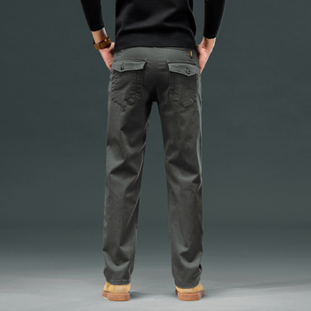 2024-es őszi divatos, egyszerű khaki színű, kényelmes, vékony, egyenes szabású, hosszú szabású, üzleti nadrág