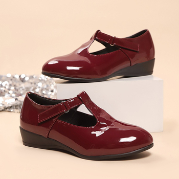 Γυναικεία Παπούτσια Εξωτερικού Εμπορίου Ευρώπης και Αμερικής 2025, Ψηλοτάκουνα Παπούτσια με Τετράγωνη Μύτη και T-Strap, Λουστρίνι, Χοντρό Τακούνι, Μεγάλο Μέγεθος, Γυναικεία Παπούτσια Διασυνοριακού Στυλ, Σέξι