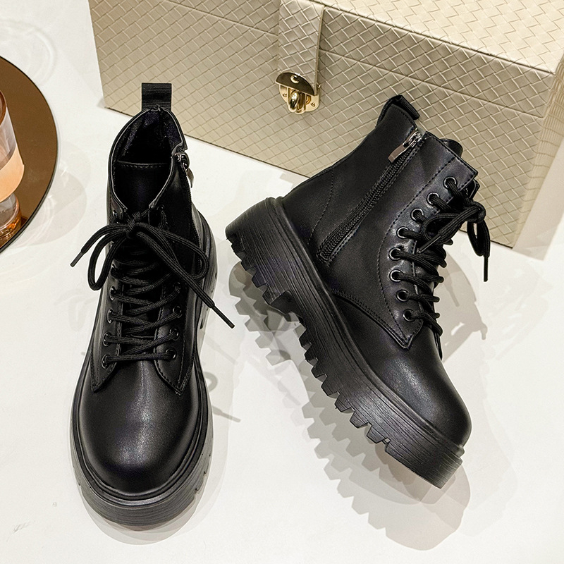 Külkereskedelmi új, nagy méretű, plusz bársonyos, brit stílusú, oldalsó cipzáras csizma nőknek, határokon átnyúló, rövid, vastag talpú, kerek orrú lovagcsizma