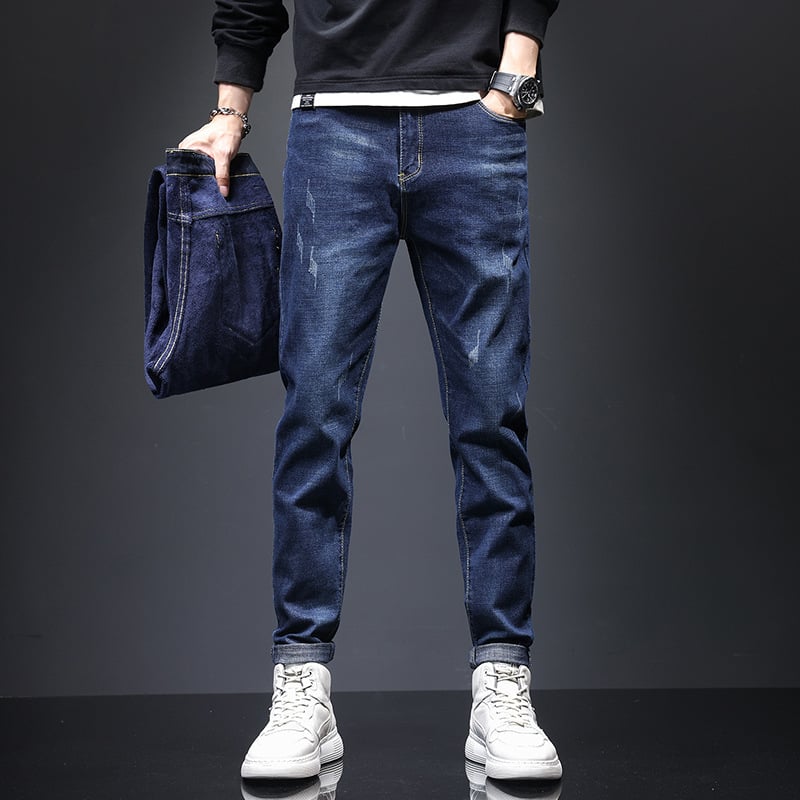 Žieminės šiltos, vilnos pamušalu išklotos, storos, tamprios, vyriškos, jaunimo, korėjietiško stiliaus, nebrangios, mercerizuotos medvilnės pieštuko formos kelnės.