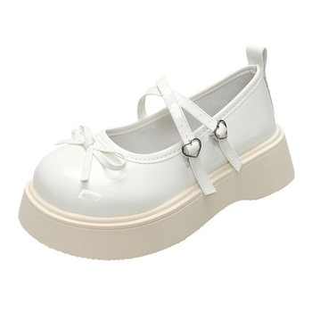 Határon átnyúló külkereskedelmi kerek fejű vastag talpú kis bőr női cipő 2025 új tavaszi masni francia sekély szájú Mary Jane cipő