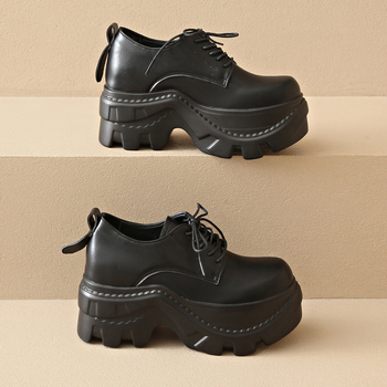 Μικρά, κορδόνια με χοντρή σόλα και μεγάλο κεφάλι, παπούτσια εξωτερικού εμπορίου για την άνοιξη του 2025, γυναικεία, διασυνοριακά, ρετρό μοκασίνια plus size.