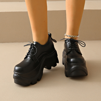 Μικρά, κορδόνια με χοντρή σόλα και μεγάλο κεφάλι, παπούτσια εξωτερικού εμπορίου για την άνοιξη του 2025, γυναικεία, διασυνοριακά, ρετρό μοκασίνια plus size.