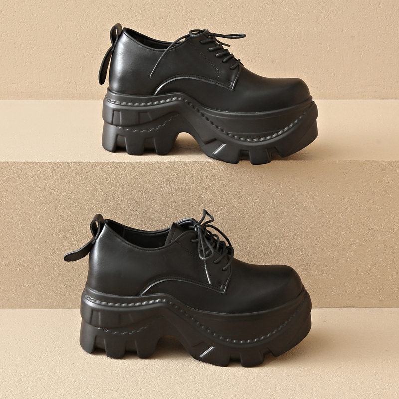 Pantofi de damă de primăvară 2025, cu talpă groasă și șireturi mici, cu cap mare, pentru comerț exterior, mocasini retro de mărime mare, transfrontalieri, cu talpă mică și talpă tip brioșă