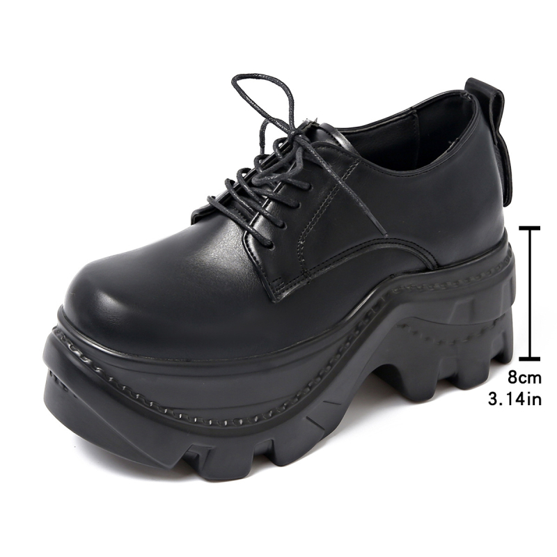 Pantofi de damă de primăvară 2025, cu talpă groasă și șireturi mici, cu cap mare, pentru comerț exterior, mocasini retro de mărime mare, transfrontalieri, cu talpă mică și talpă tip brioșă
