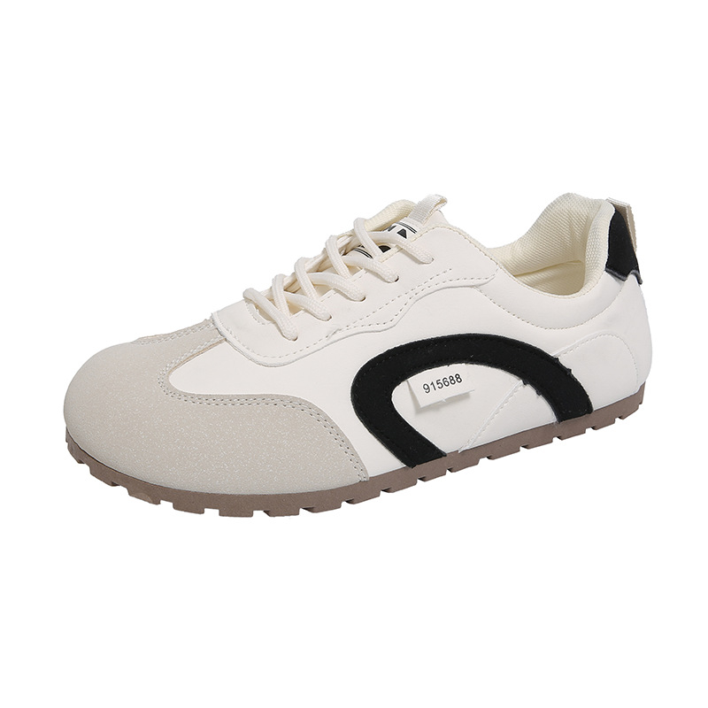 Lapos talpú, erkölcsös edzőcipők nőknek 2025 Új, sokoldalú, ingázós Forrest Gump cipők Divatos tornacipők Retro fűzős fehér cipők nőknek