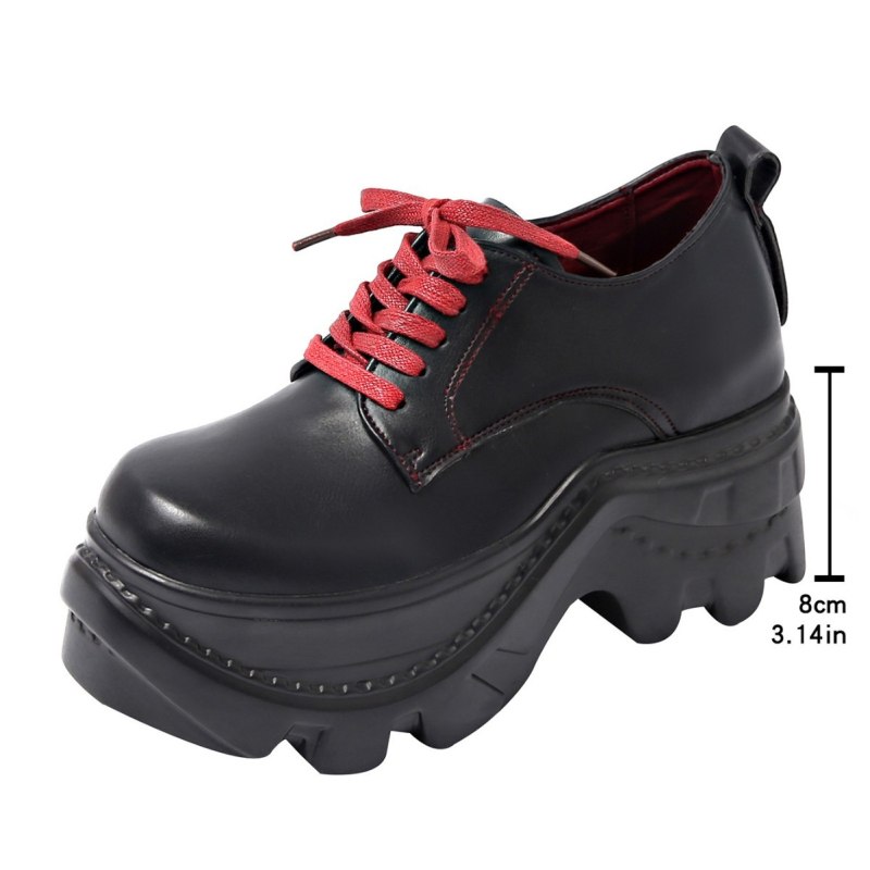 plus size 2024 új vastag talpú muffin brit stílusú JK kis bőr cipő mokaszin női cipők elöl fűzős bőr cipő