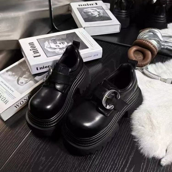 Γυναικεία μοκασίνια με χοντρές σόλες και μεγάλα δάχτυλα, νέα ανοιξιάτικα πανκ, ευέλικτα κολεγιακά βρετανικού στιλ παπούτσια που αυξάνουν το ύψος του 2025