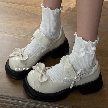 2025-ös masnis japán stílusú kis bőr női cipő, fekete, szoknyával, Mary Jane cipő, női cipők, brit stílusú retró