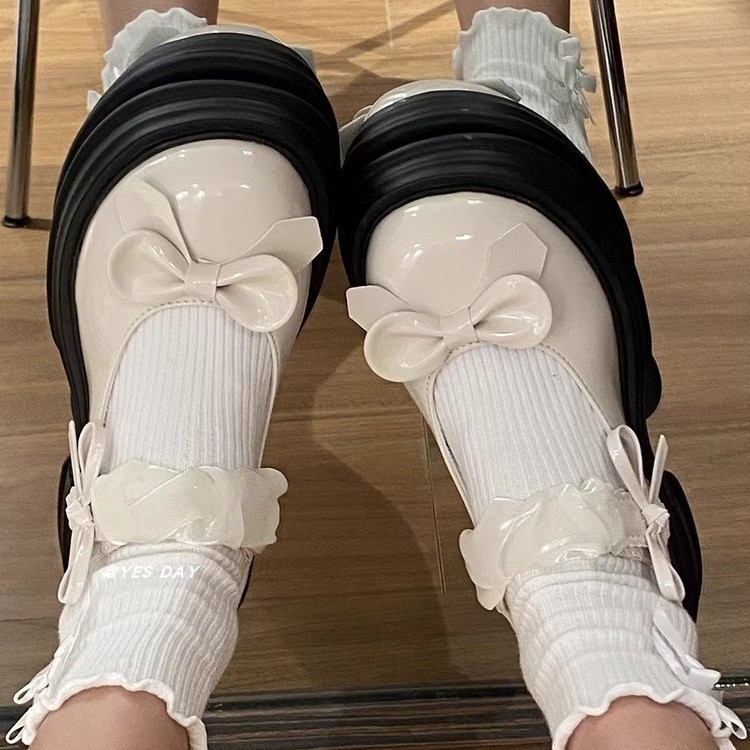 2025-ös masnis japán stílusú kis bőr női cipő, fekete, szoknyával, Mary Jane cipő, női cipők, brit stílusú retró