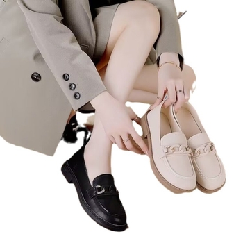 2024 Tavasz és Ősz Új valódi bőr munkacipő Női brit stílusú, puha talpú, csúszásgátló, mokaszinos, női egyrészes cipő