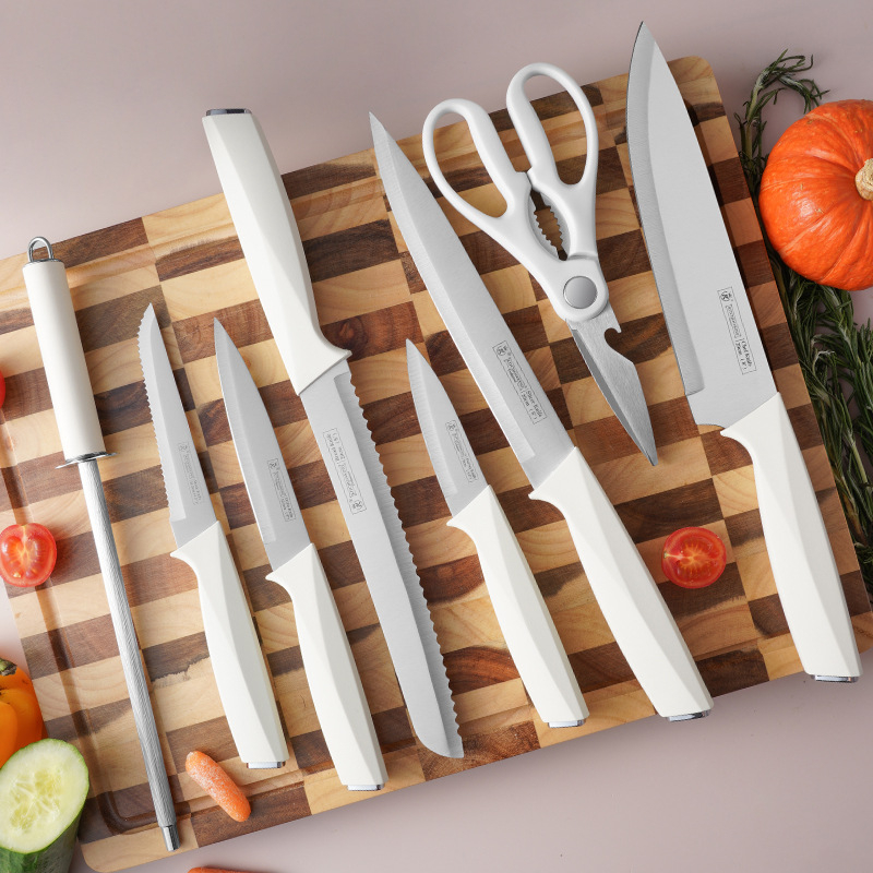 Jiamikangi noakomplekt Uus 14-osaline noakomplekt Valge kööginoakomplekt Roostevabast terasest puidust istmega kinkekomplekt Kombineeritud noakomplekt