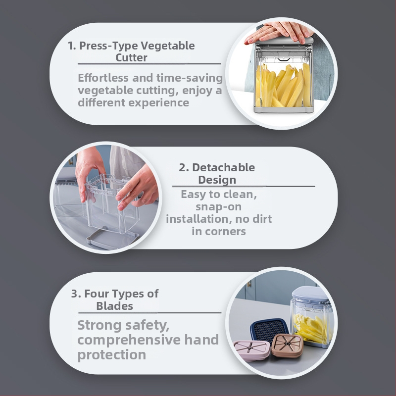 [Строго подбран] Специален нож за пържени картофи, резачка за моркови, многофункционален нож за зеленчуци, разделител за домати и ябълки