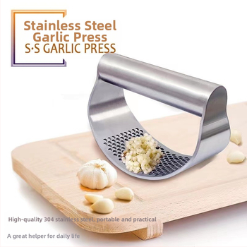 Gamintojas sandėlyje česnakų presas nerūdijančio plieno žiedinis rankinis česnakų presas česnakų presas lankinis česnakų presas
