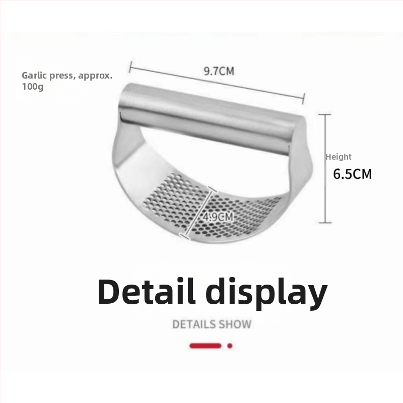 Производител на склад преса за чесън от неръждаема стомана с пръстен, ръчна преса за чесън, преса за чесън с дъга, преса за чесън