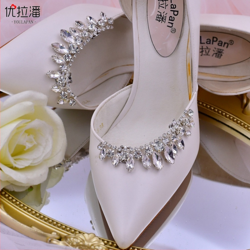 „Yulapan HX39“ rankų darbo, deimantais inkrustuoti moteriški bateliai, aksesuarai, lydinio batų sagtis, vestuvinė suknelė, vestuviniai bateliai, nuimami su gėlėmis