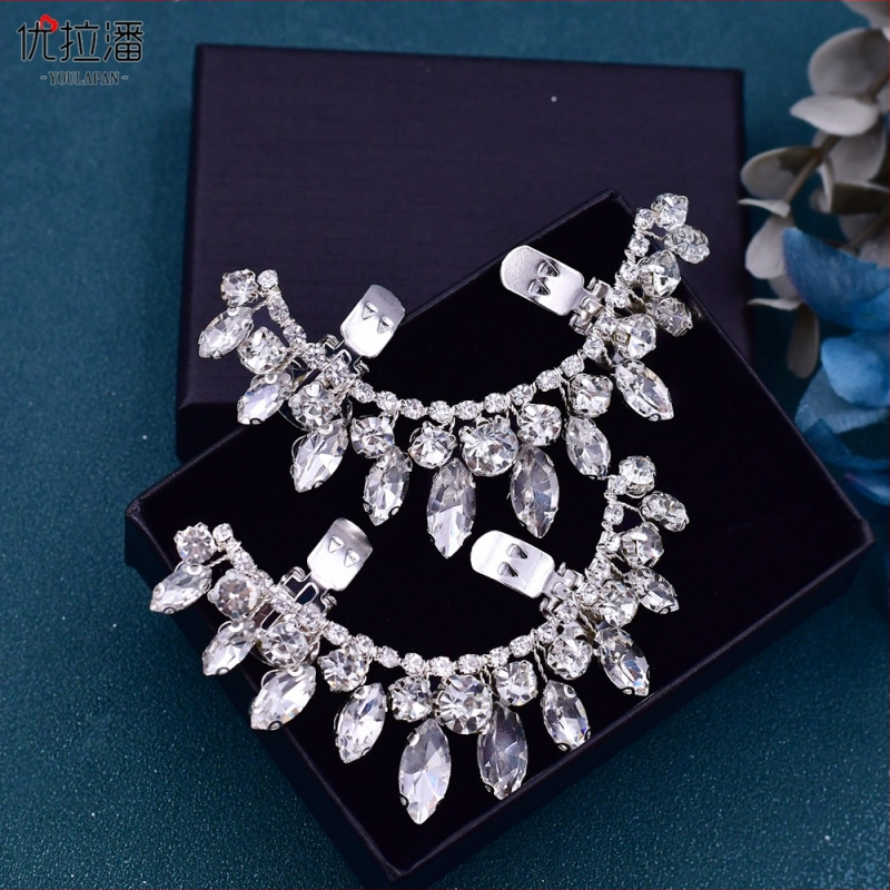 „Yulapan HX39“ rankų darbo, deimantais inkrustuoti moteriški bateliai, aksesuarai, lydinio batų sagtis, vestuvinė suknelė, vestuviniai bateliai, nuimami su gėlėmis