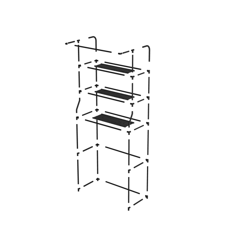 Skalbimo mašinos viršutinis laikymo stovas vonios kambariui, rankšluosčių kabykla, tualeto stovas su apsauga nuo vagystės