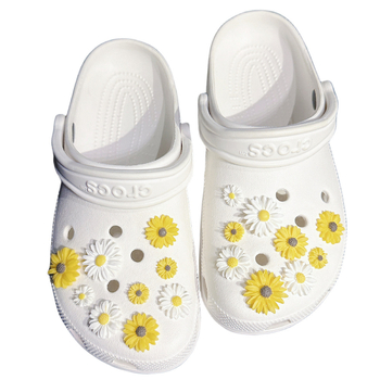 Šviežių ramunėlių skylučių batų aksesuarai batų gėlės kryželio dekoratyvinės sagties aksesuarai batų sagties dervos skylutė batų sagtis