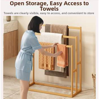 Ράφι πετσετών μπάνιου, τουαλέτα, μπαμπού, κρεμαστή θήκη, ράφι αποθήκευσης, πετσέτα μπάνιου, αφαιρούμενη, επιδαπέδια, απλή