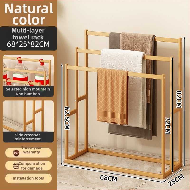 Rankšluosčių kabykla vonios kambariui, tualetui, bambukinei kelnių kabyklai, pakabinama lentynėlė, laikymo lentynėlė, vonios rankšluosčiai, nuimami, pastatomi ant grindų, paprasti