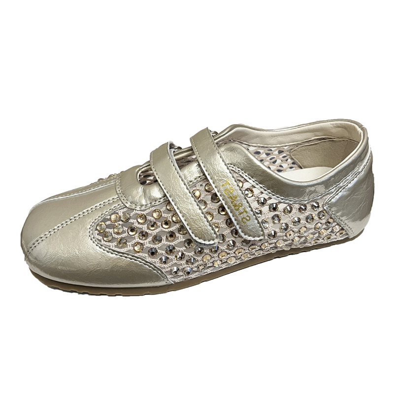 Korėjietiško stiliaus, kalnų krištolinio tinklelio laisvalaikio bateliai moterims, 2025 m. nauji, „Velcro“ stiliaus treniruočių bateliai, lengvi ir patogūs viršutiniai sportiniai bateliai.