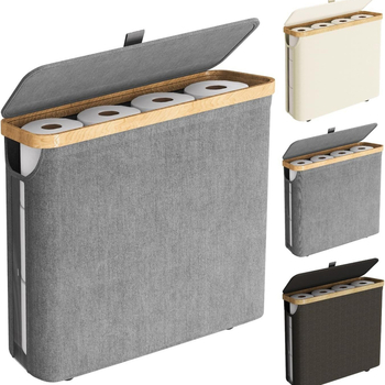 Naujas tarpvalstybinis tualetinio popieriaus laikymo krepšelis iš bambuko audinio ritininio popieriaus laikymo krepšelis vonios kambario artefaktų krepšelis sulankstomas laikymas