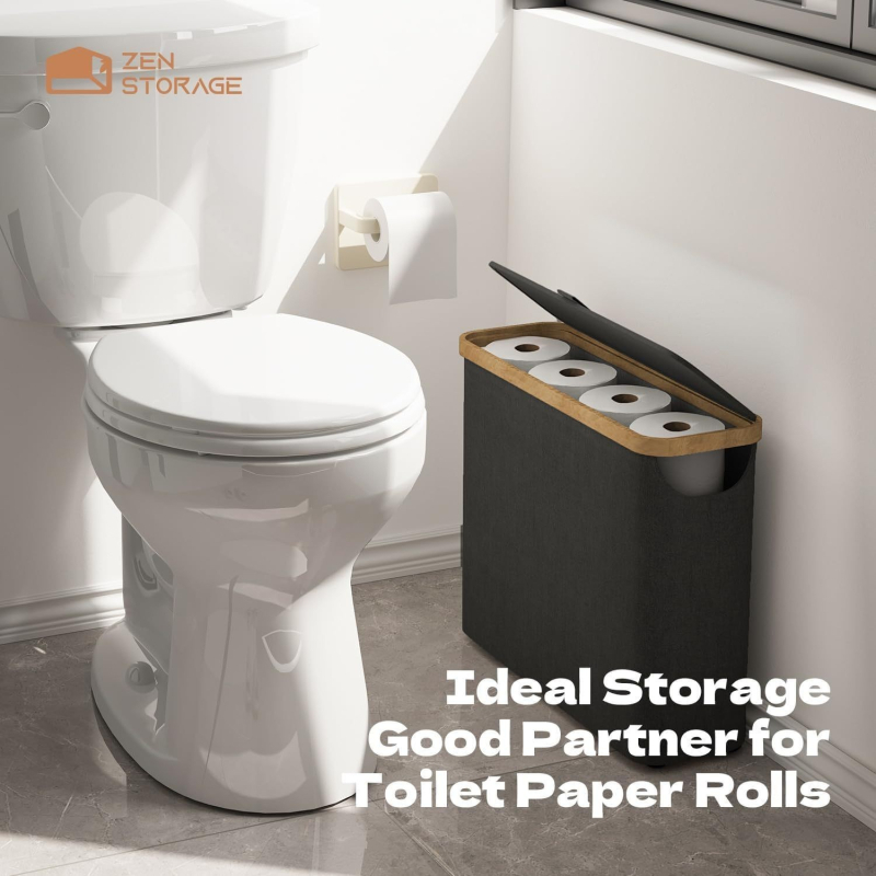 Naujas tarpvalstybinis tualetinio popieriaus laikymo krepšelis iš bambuko audinio ritininio popieriaus laikymo krepšelis vonios kambario artefaktų krepšelis sulankstomas laikymas