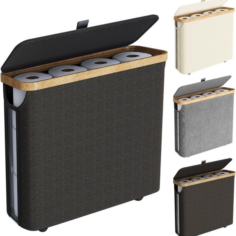 Naujas tarpvalstybinis tualetinio popieriaus laikymo krepšelis iš bambuko audinio ritininio popieriaus laikymo krepšelis vonios kambario artefaktų krepšelis sulankstomas laikymas