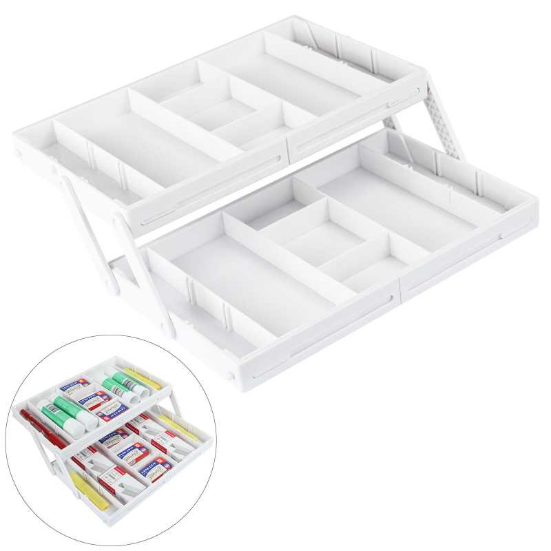 Sulankstoma virtuvės laikymo dėžutė, tualetinis staliukas, papuošalų, kosmetikos stalčių organizatorius