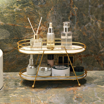 Σιδερένιος Οργανωτής Μπάνιου Υψηλής Ποιότητας Πολυστρωματικός Νιπτήρας Αποθήκευσης Μπουντουάρ Επιτραπέζιο Ράφι Αποθήκευσης Καλλυντικών