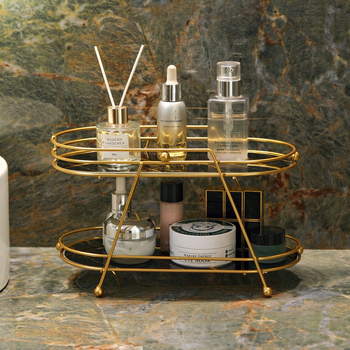 Σιδερένιος Οργανωτής Μπάνιου Υψηλής Ποιότητας Πολυστρωματικός Νιπτήρας Αποθήκευσης Μπουντουάρ Επιτραπέζιο Ράφι Αποθήκευσης Καλλυντικών