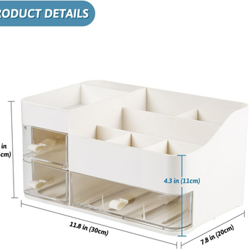 Κουτί αποθήκευσης καλλυντικών Amazon με συρτάρι τύπου σκόνης, επιτραπέζιο πολυλειτουργικό ράφι αποθήκευσης για προϊόντα περιποίησης δέρματος που οργανώνει κουτί καλλυντικών