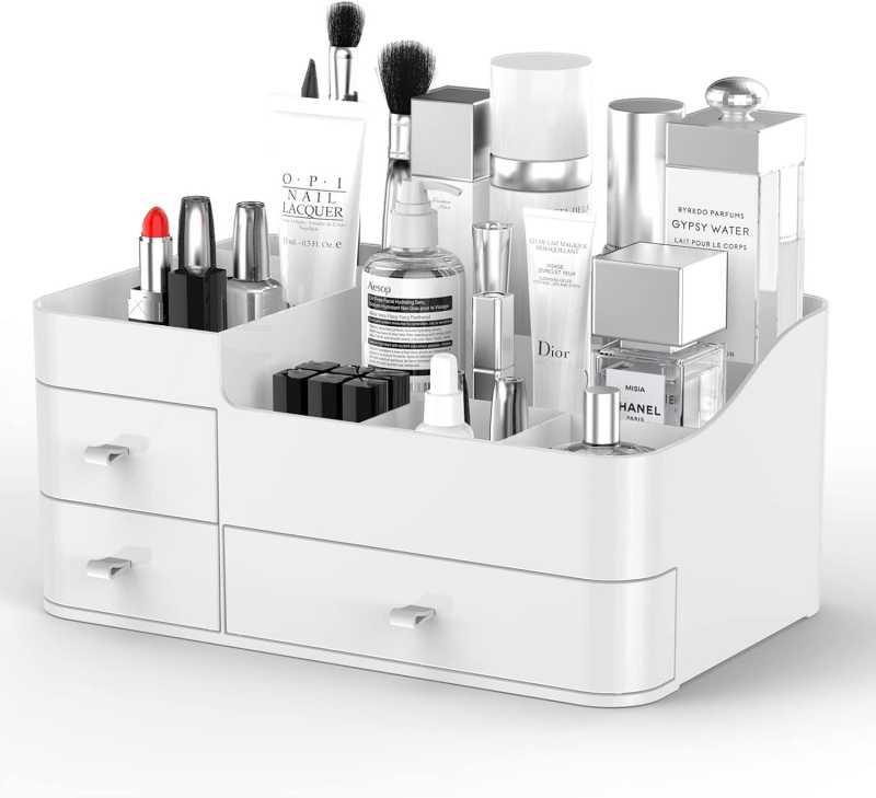 „Amazon“ kosmetikos laikymo dėžutės stalčiaus tipo dulkėms atsparus laikymo stovas, daugiafunkcis odos priežiūros produktas, organizuojantis kosmetikos dėžutę