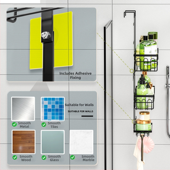 Vonios kambario daiktadėžė be perforatorių, durų pakaba, sieninė pakabinama lentynėlė, daugiasluoksnė pakabinama krepšelio laikymo lentyna, tualeto, dušo kambario daiktadėžė