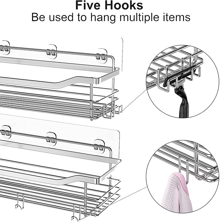 „Amazon Crossborder“ vonios kambario sieninis pakabinamas nerūdijančio plieno stovas tualetui, tualeto reikmenų laikymo stovas be perforatoriaus