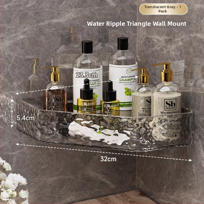 Buitinis vonios trikojis be perforatoriaus, prie sienos tvirtinamas dušo kambario odos priežiūros laikymo stovas vonios kambario lentynėlė