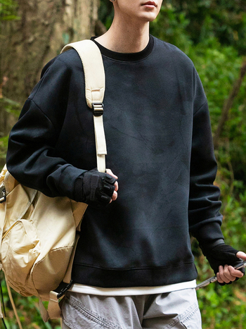 Мъжки есенно-зимен суитчър от две части с фалшива фактура Hanpai, модерен, за планински спортове на открито, с дълъг ръкав