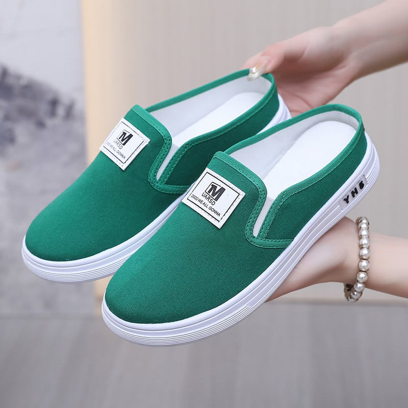 2025 m. populiarūs pavasario ir vasaros pusiau slystantys drobiniai moteriški batai, kvėpuojantys, storapadiai, laisvalaikio batai, minkštapadiai žvejo laisvalaikio batai