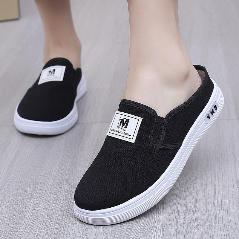 2025 m. populiarūs pavasario ir vasaros pusiau slystantys drobiniai moteriški batai, kvėpuojantys, storapadiai, laisvalaikio batai, minkštapadiai žvejo laisvalaikio batai