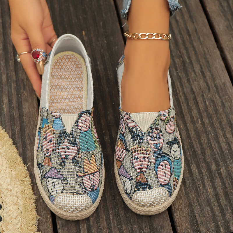 2024 Άνοιξη και Φθινόπωρο Νέα και Παλιά Υφασμάτινα Παπούτσια Πεκίνου Γυναικεία Αντιολισθητικά Παπούτσια με Σόλα από Βοδινό, Άνετα, Μαλακή Σόλα, Σλιπ-ον από Λινό, Casual Γυναικεία