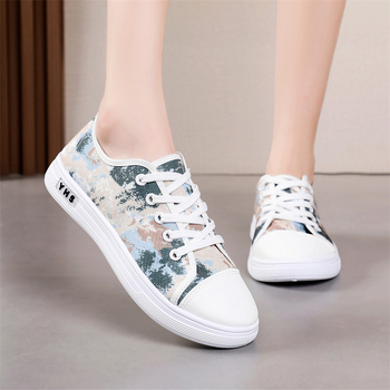 Pantofi sport casual din pânză pentru femei, mărime plus, transfrontalieri, 2025, primăvara și vara, noi, respirabili, all-match, pantofi plați pentru studenți și studenți