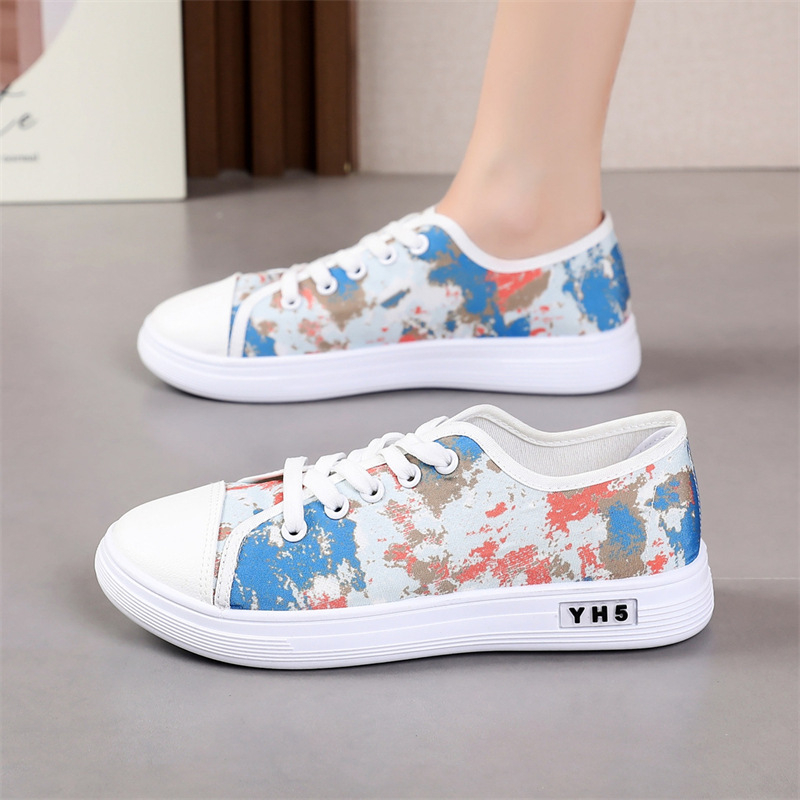 Pantofi sport casual din pânză pentru femei, mărime plus, transfrontalieri, 2025, primăvara și vara, noi, respirabili, all-match, pantofi plați pentru studenți și studenți