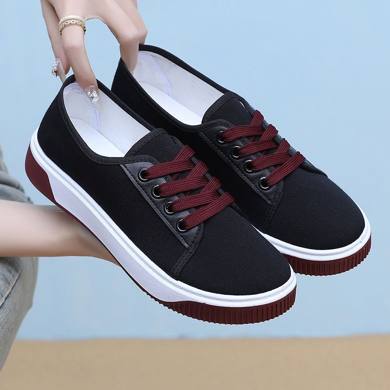 Pantofi sport casual din pânză pentru femei, pantofi sport albi versatili, pantofi sport pentru studenți, pantofi la modă 2025, pantofi de damă cu croi jos, pantofi clasici din pânză în stil coreean