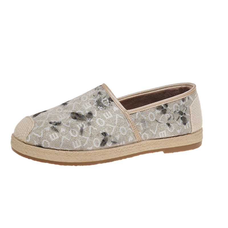 „Ins“ stiliaus paprasti laisvalaikio batai, moteriški 2024 m. naujo stiliaus užsegami apvaliomis nosimis, žvejo batai, sekli burna, plokščiapadžiai bateliai su žirneliais