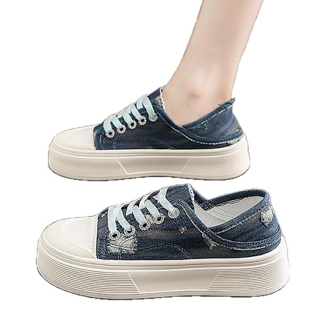 Four Seasons Boutique Farmer Vászon Művészi Stílusú Női Tornacipők Vastag Talpú Sokoldalú Női Sportcipők