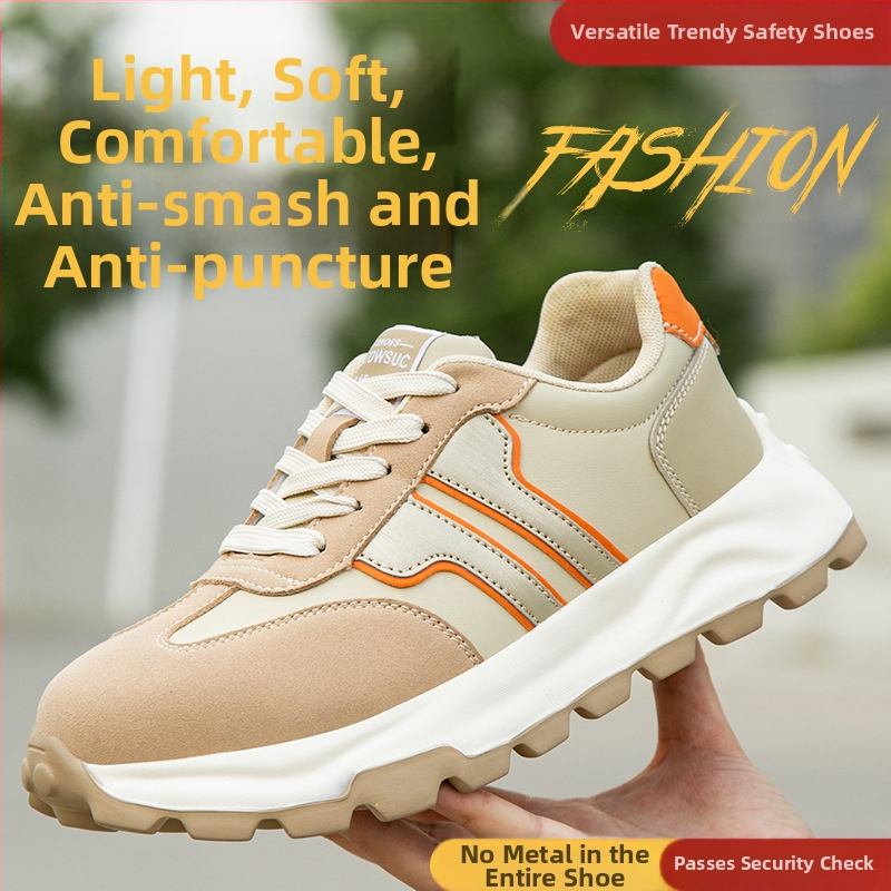 Нови дамски обувки за защита на труда, дамски устойчиви на удар, устойчиви на пробиване, леки, меки работни обувки със стоманени пръсти, дишащи, малък размер