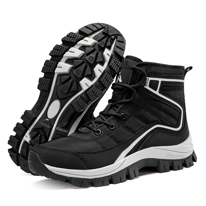 Külkereskedelmi új téli hócipő férfiaknak és nőknek, kültéri utazáshoz, vastagított, meleg, magas szárú pamutcipő, kültéri túrázáshoz, túracipő