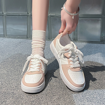 Λευκά Γυναικεία Παπούτσια 2025 Άνοιξη Νέες Παρουσιάσεις Street Style Μοντέρνα Παπούτσια με Ρηχό Στόμα Αναπνέοντα Κορεάτικο Στυλ Φοιτητικά Casual Αθλητικά Παπούτσια