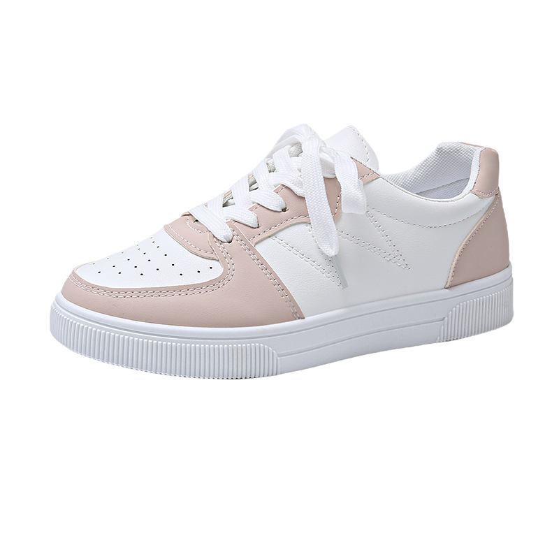 Balti batai moterims 2025 m. pavasario nauji gatvės stiliaus madingi batai sekli burna kvėpuojantys korėjietiško stiliaus studentų laisvalaikio sportbačiai